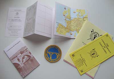 Pilgrim Passport and patch from Cutie on The Camino